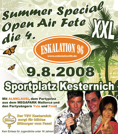 Summer Special XXL Open Air Fete die 4.